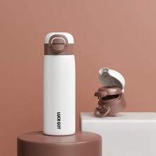 时尚便携式双盖不锈钢保温水瓶，适合户外、学校、男士和女士