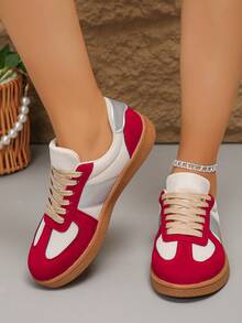 Fashionable Women's Casual Flat Shoes, Women's Party & Sports Shoes, New Style Sneakers - Beige - View 5