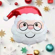 77*77cm Large Christmas Santa Claus Head Foil Balloons Helium Balloon Christmas Party Decorations Navidad 2026 - Multicolor - View 7