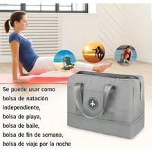 PUBAMALL Bolso Deportivo con Bolsa de Zapatos, Fin de Semana con Equipaje de Mano, Bolsa de Playa (One Pack, Gris) - gris - Ver 10