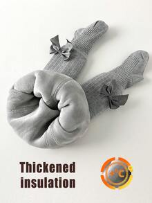 1双宝宝幼儿打底裤女童裤袜加厚秋冬季儿童裤袜儿童裤袜加厚秋冬季保暖舒适带蝴蝶结