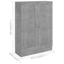 Librería Larryhot Gris Hormigón 82,5x30,5x115 cm Madera industrial, resistente y duradera, fácil de montar, estilo decorativo, adecuadA, Para guardar adornos, figuras, libros, pequeños objetos, etc. - Gris - Ver 8