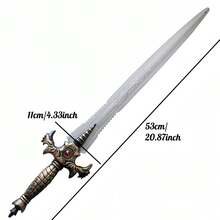 2pcs Unisex Medieval Prince Riding Accessory Set, Plastic Shield And Sword Costume Props, Suitable For Halloween, Carnival, Warrior Role Play, Renaissance Party