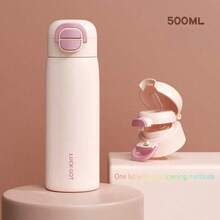 时尚便携式双盖不锈钢保温水瓶，适合户外、学校、男士和女士