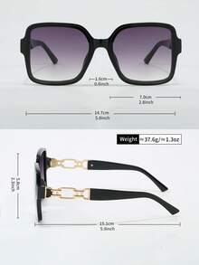 Oversized Women's Fashion Fashion Glasses, Metal Glasses, Summer Holiday Travel Beach Accessories, Fashionable Geometric Full Frame Retro Personalized Fashion Glasses For Women, Suitable As Holiday Gift, Street Style, Beach Vacation, Date Outfit Accessory, Fashion Item