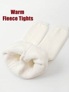 1 Pair Kids's Capri-Length Tights, Girls Tights Winter Style, Thickened & Warm, Suitable For Outer Wear & Daily Outfits Baby Toddler Leggings