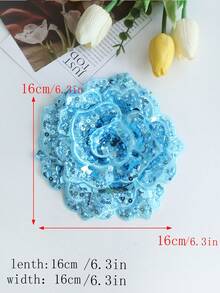 1 miếng vải thêu thủ công nhiều màu 6 lớp pha lê nổi 3D đính hạt, thích hợp làm phụ kiện quần áo, trang phục tự làm, trang trí váy cưới - Nhiều màu - Xem 16