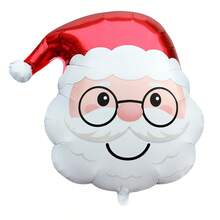 77*77cm Large Christmas Santa Claus Head Foil Balloons Helium Balloon Christmas Party Decorations Navidad 2026 - Multicolor - View 4