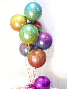 10 pièces Ballons ronds dégradés en feuille - 22 pouces, décorations de fête multicolores, convient pour les anniversaires, les événements de célébration, les mariages, les fiançailles, Thanksgiving, la saison des récoltes, Noël, les anniversaires, les célébrations de la rentrée scolaire, les fêtes à thème, la décoration intérieure