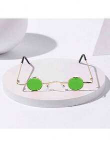 1 件金属迷你超小圆形镜子，古怪，非主流，装饰镜，复古时尚男女通用装饰眼镜，适合旅行、摄影、社交媒体、音乐会、化妆舞会 - 薄荷綠 - 查看 4