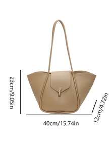 经典时尚的女士单肩包，采用经典纯色PU防水面料制成，搭配五金装饰设计，大容量单肩包和多功能休闲通勤包，非常适合旅行购物、通勤上班、外出聚会约会等各种场合。也可作为礼物赠送给朋友 - 查看 5