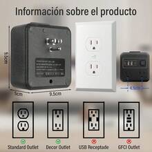 Regleta de enchufes multipunto 16 en 1 con protector de extensión eléctrica, supresor de sobretensiones, 1.8, 12 enchufes y 4 USB (2 USB-C), enchufe elegante, perfecto para el hogar y la oficina (negro) - Negro 3 - Ver 8