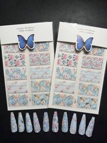 2packs Luxury Designer Original Design Flower Rose Nail Sticker L054