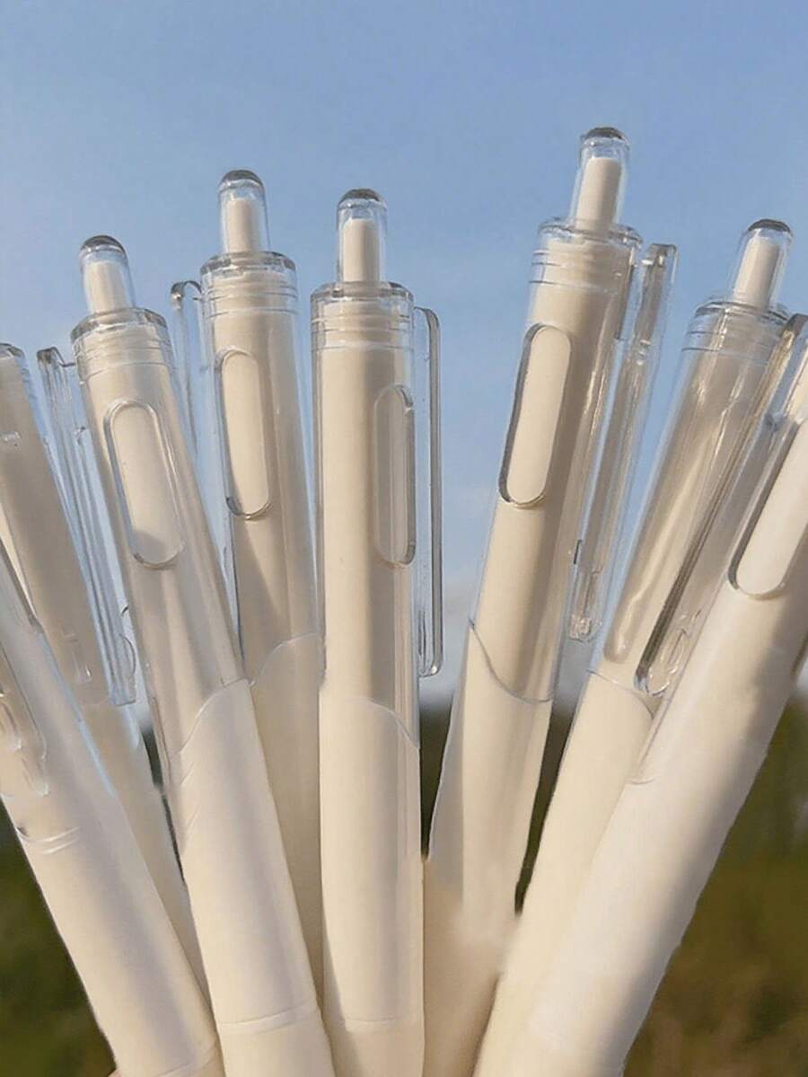 5/3/2/1 05mm Druckfüller, weißer Stifthalter, schwarze Mine (Schwarz ist die Farbe der Mine), Prüfungsstift. Internet-Berühmtheit einfacher und sehr attraktiver Druckfüller. Ein Muss zu Beginn der Schulzeit. Ein Stift, der sich reibungslos schreiben lässt. Geeignet für Büro, Studium, Notizen, Schreiben und Prüfungen, Schulsaison-Schreibwaren, Bestseller-Stift für Studenten und Büros.