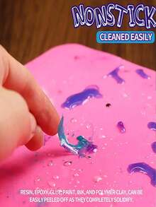 1pc/2pcs Silicone Mat For Resin Molds, 15.7" X 11.7" Playdough Mat, Silicone Sheet For Crafts Jewelry Resin Molds Mat, Nonstick Silicone Craft Mats For UV Resin, Paint, Clay - Multicolor - View 2