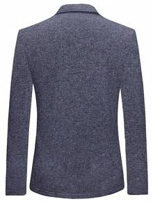 A Men's Light Gray Knitted Top, Solid Color Versatile Casual Home Jacket, Can Be Worn Outside - Light Grey - View 3