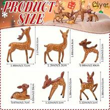 2 件/6 件精美微型鹿雕塑小雕像 - 精致的仙女花园装饰，手工树脂艺术，异想天开的家居装饰点缀，适合自然爱好者的独特圣诞礼物