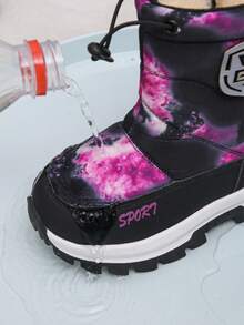 Toddler Warm Boots Girls Winter Snow Boots Child Rain Boot Waterproof Shoes Outdoor - Purple - View 5