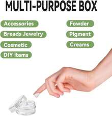 55Pcs 5 Grams Sample Containers With Lids And Labels, Small Little Mini Tiny Containers, Clear Acrylic Plastic Sample Jars For Cosmetic, Creams, Makeup, Nails, 5g_5ml Empty Round Sample Containers