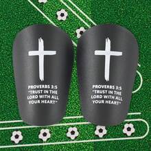 1 Pair Cross Pattern Football Shin Guards - Durable Football Gear, Fashionable Design, Comfortable, Unisex Football Accessory