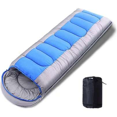 sleeping bag adulto,1.3 kg Bolsa de dormir para acampar, saco de dormir cálida ligero portátil,4 estaciones,campamento Senderismo,impermeable,lavable,Adultos ,viajes, aire última intervensión(Azul)