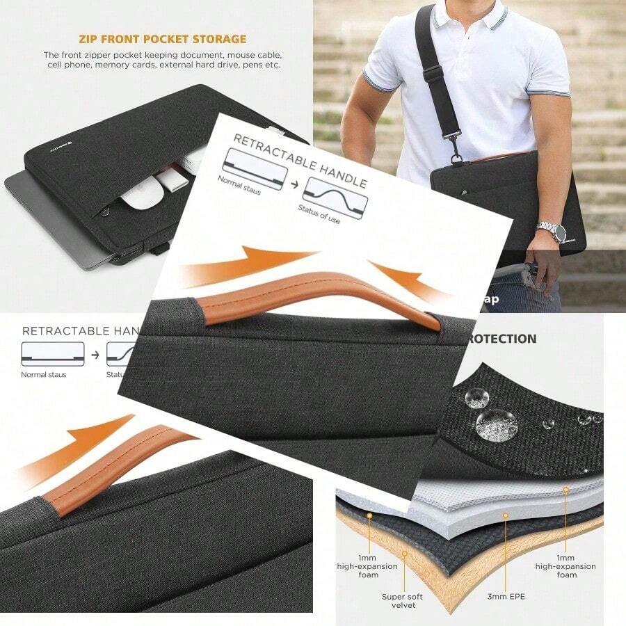 10 Inch Laptop Sleeve Shoulder Bag Briefcase Notebook Bag Handbag Case For 10.2" IPad 10.5" 11" IPad Pro 10.5" 10.9" IPad Air 10" Surface Go 3 10.4" Galaxy Tab S6 10.1" Ideapad D330