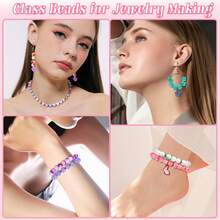 100/360/720Pcs Glass Beads For Bracelets, 8mm Crystal Glass Beads For Jewelry Making Round Friendship Bracelet Making Kit Bead DIY Crafts For Birthday Gifts