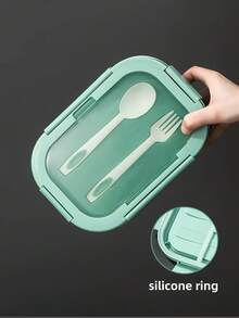 1 صندوق بنتو للأطفال سعة 900 مل، صندوق غداء محكم الإغلاق للأطفال والبالغين، رياض الأطفال، آمن للميكروويف والغسالة، هدية عيد ميلاد/عيد الميلاد (أخضر)