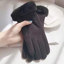 Women's Warm Insulated Winter Gloves With Touchscreen Capability - Windproof And Thermal, Soft Thermal Lined, Beige/Black/White/Gray/Brown - Suitable For Skiing, Cycling, Driving, Outdoor Activities - Machine Washable, Comfortable, Compatible With Touchscreen Devices, Thermal Lined For Warmth, Ergonomic Design, Essential For Autumn/Winter, Available In Multiple Colors - Multicolor - View 2