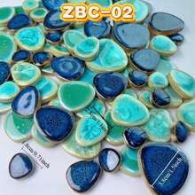 200g/7,05oz Carreaux de mosaïque en céramique de couleurs assorties, morceaux de mosaïque en céramique ovale de tailles mixtes, convenant pour les artisanats DIY, les œuvres d'art murales en mosaïque, les escaliers, les piscines, les décorations intérieures et extérieures