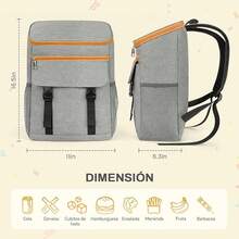 Nevera portátil, mochila térmica aislada, mochila nevera suave aislada a prueba de fugas, adecuada para picnics, camping, playa, senderismo - gris - Ver 5