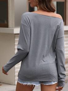 Customized Women's Large Round Neck Long Sleeve,Fall Clothes For Women,Halloween Clothes Women, Flocking Printing Process Autumn And Winter Fashion Casual Lazy Black Top Suitable For Going Out/Shopping/Festivals/Parties/Gatherings/Travel