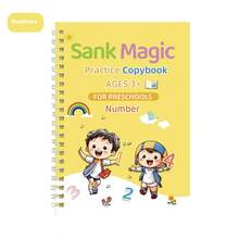 1 pieza Nuevo cuaderno de práctica de caligrafía Groove 2025 para niños, trazos, números, letras, entrenamiento de agarre divertido, niños y niñas preescolares, regalo de cumpleaños, regalo de Navidad, regreso a la escuela, regalo perfecto - Multicolor - Ver 8