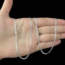 Men's Grumet Necklace Cord 2mm 925 Silver Plated 50cm 60cm70cm 80cm - Bạc - Xem 4