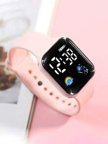 Bộ 2 trong 1: Đồng hồ điện tử vuông màn hình LED kỹ thuật số cổ điển thanh lịch thời trang dành cho bé gái, phù hợp cho các bạn nữ. Kèm theo vòng tay hình kỳ lân, thích hợp cho học sinh. Hoàn hảo để đeo hàng ngày, như đi học, dự tiệc và du lịch. Món quà lý tưởng cho bạn bè, sinh nhật, tốt nghiệp và Giáng sinh dành cho các bạn gái. Có hộp quà tặng. - Nhiều màu - Xem 12