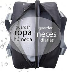 PUBAMALL Bolso Deportivo con Bolsa de Zapatos, Fin de Semana con Equipaje de Mano, Bolsa de Playa (One Pack, Gris) - gris - Ver 6