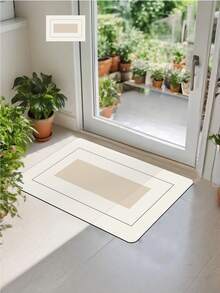 1pc Diatomite Modern Minimalist Color Block Pattern Kitchen Floor Mat, Lightweight, Shock-Absorbent Anti-Fatigue Kitchen Carpet, Absorbent, 3mm Thickness, Suitable For Kitchen, Bathroom, Entryway, Laundry Room, Study, Living Room, Etc. - Multicolor - View 11