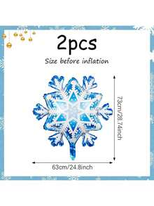 2/4 pièces Ballons en forme de flocon de neige en feuille, ballons de flocons de neige rouges et bleus, convenant pour Noël, fêtes de Noël Frozen, fêtes de vacances, anniversaires, décorations d'anniversaire sur le thème de l'hiver, décoration intérieure et célébrations