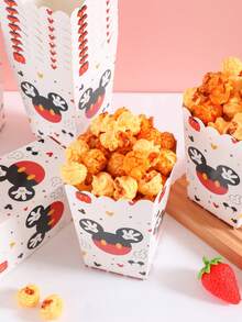 Disney Boîtes à pop-corn jetables Mickey Mouse, 10/25 pièces, boîtes d'emballage décoratif à usage unique, boîtes à aliments, boîtes à desserts, boîtes à collations, fournitures de fête, convient pour diverses fêtes et réunions