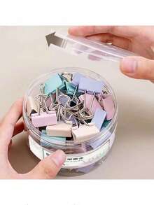 40pcs Assorted Color Small Size Paper Clips, Suitable For Office Organization, Random Packaging