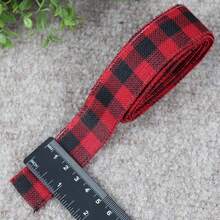 1pc Plaid Burlap Ribbons Wired Edge Tape Christmas Ribbon For Gift Wrapping DIY Hair Bows Christmas Decoration