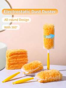 20 peças/10 peças, Design Dupla Face, Limpável em 360 Graus. Esfregões Multiuso de Microfibra para Uso Pesado, Refil de Cabeças de Esfregão - Remoção de Poeira Sem Esforço para Eletrônicos, Móveis, Persianas e Ventiladores de Teto, Suprimentos de Limpeza, Acessórios de Limpeza