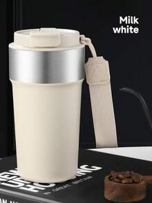 Caneca de Café Portátil de 500ml com Ótima Aparência: Apresenta uma Alça Conveniente para Preparar Qualquer Bebida, Três Aberturas para Beber e é Ideal para Viagens de Carro e Passeios