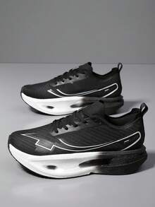 L.S.W.P Giày thể thao nam thoải mái, thường ngày mới - Giày thể thao nhẹ, đế đệm EVA, thích hợp cho phòng tập, chạy bộ vào mùa xuân/hè - Giày thể dục, giày thể thao mùa hè, phong cách thể thao thời trang, thoải mái và vừa vặn - màu đen - Xem 3