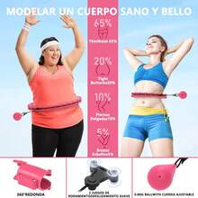 LIKYO Weighted, 32 Nudos Desmontables para Adultos Y Principiantes,Aro de Fitness Infinito Ajustable y Desmontable, 2 en 1 Equipo de Ejercicio de Cintura y Abdominales - 1 - Ver 8