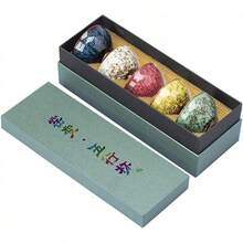 Juego de 5 tazas de té de cerámica con caja de regalo diseñada, 5 colores elegantes