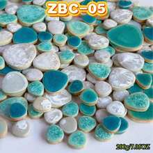 200g/7,05oz Carreaux de mosaïque en céramique de couleurs assorties, morceaux de mosaïque en céramique ovale de tailles mixtes, convenant pour les artisanats DIY, les œuvres d'art murales en mosaïque, les escaliers, les piscines, les décorations intérieures et extérieures