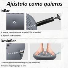 Cojín De Equilibrio De Estabilidad Al Aire Inflado, Core Balance Disc Trainer, Disco De Estabilidad Para Estado Físico Y La Estabilidad, Balancin Disc Para Ejercicio De Terapia Física Con Bomba - GRIS - Ver 6