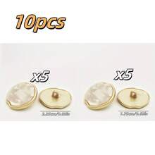 2/4/10 件高端时尚金属纽扣 - 不对称苹果形纽扣，多种尺寸可选，服装缝纫配件适用于西装、外套、毛衣和开衫，服装装饰