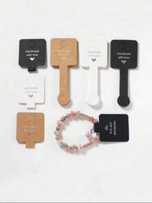 100pcs Jewelry Packaging Cards, Self-Adhesive Bracelet Ring Packaging Cards